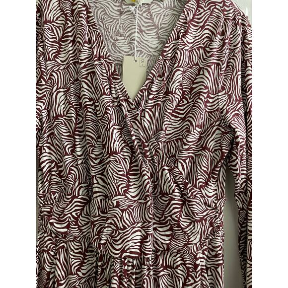 NWT Boden Layla Maroon Zebra Wave Dress 6 Long - Picture 2 of 6